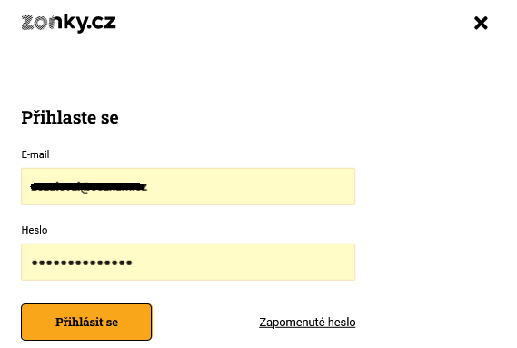 První přihlášení k Zonky Rentiér