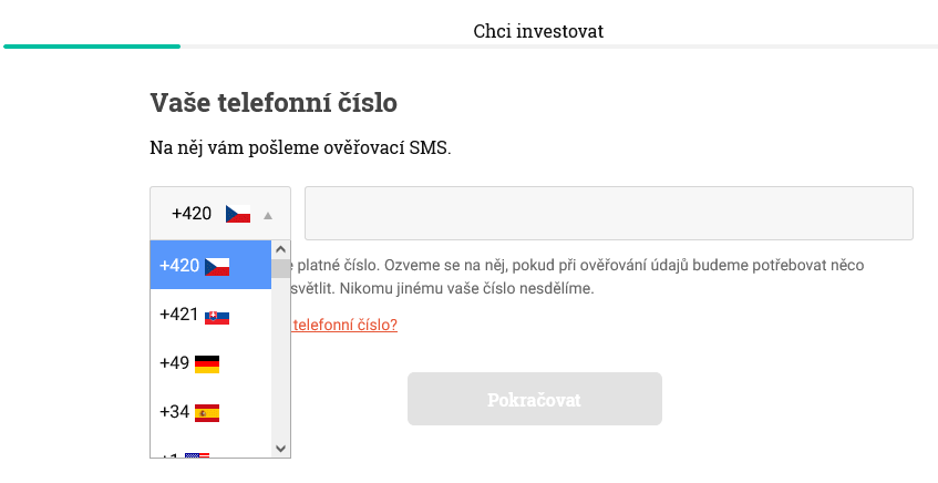 Čtvrtý krok registrace do investic na Zonky.cz